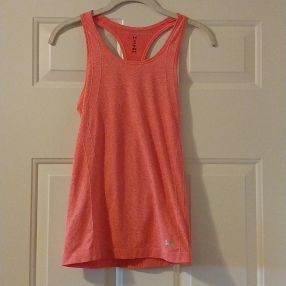 Under Armour Threadborne Heat Gear Tank Top Bright Heathered Pink Size XS‎